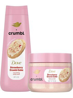 Moisturizing Strawberry Cake Body Wash & Scrub Combo, 20oz + 15oz, Paraben Free